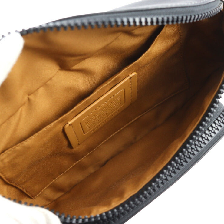 超美品 COACH コーチ シグネチャー ウエストバッグ CH587 PVC レザー ブルー ベージュ ブラック ベルトバッグ カラーブロック