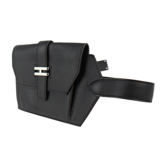 超美品 HERMES エルメス エランポケット24 ウエストバッグ H010612UKABS ヴォースイフト ブラック シルバー金具 ウエストポーチ ベルトバッグ B刻印