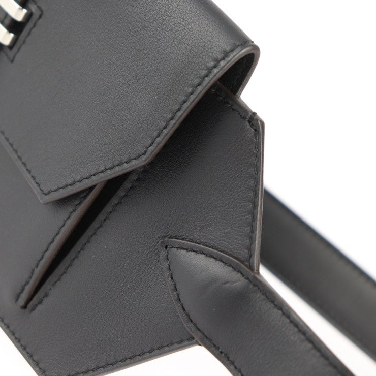超美品 HERMES エルメス エランポケット24 ウエストバッグ H010612UKABS ヴォースイフト ブラック シルバー金具 ウエストポーチ ベルトバッグ B刻印