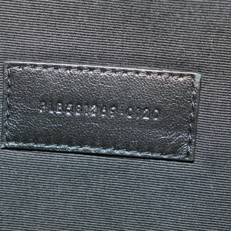 美品 SAINT LAURENT PARIS サンローランパリ RIVE GAUCHE リヴゴーシュ セカンドバッグ 581369 キャンバス レザー ブラック シルバー金具 リストレット クラッチバッグ ポーチ