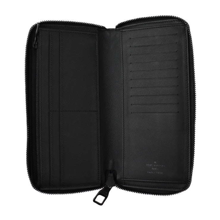 美品 LOUIS VUITTON ルイ ヴィトン ジッピーウォレット ヴェルティカル モノグラム エンボス 長財布 M69047 トリヨンレザー ブラック ラウンドファスナー ビトン