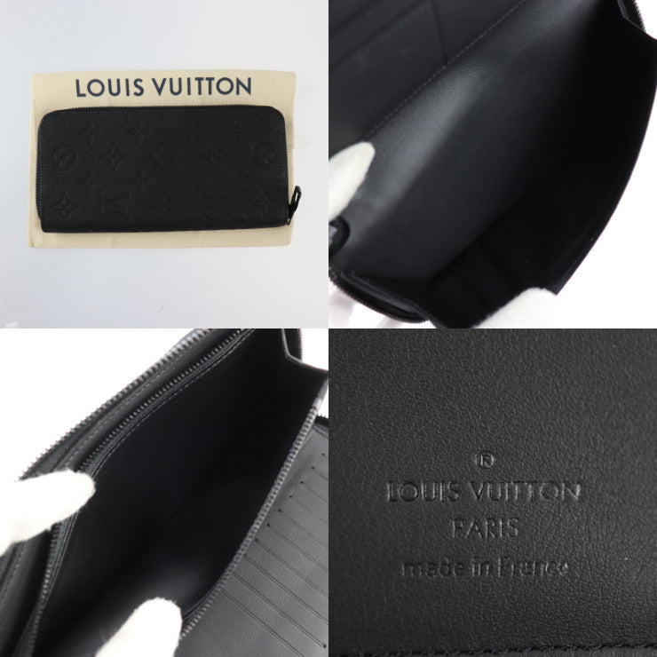 美品 LOUIS VUITTON ルイ ヴィトン ジッピーウォレット ヴェルティカル モノグラム エンボス 長財布 M69047 トリヨンレザー ブラック ラウンドファスナー ビトン