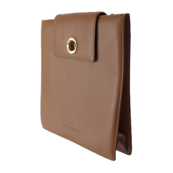 美品 BVLGARI ブルガリ ブルガリブルガリ ショルダーバッグ - レザー ブラウン ゴールド金具 ポシェット ターンロック