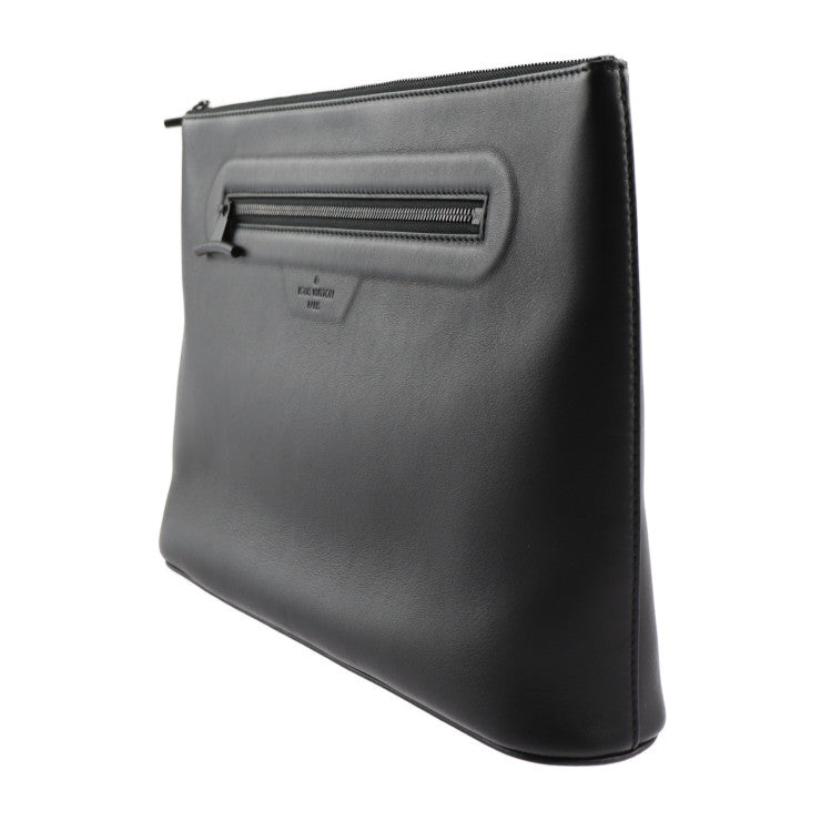 超美品 LOUIS VUITTON ルイ ヴィトン ポシェット コスモス ダークアンフィニティ セカンドバッグ M63268 レザー ブラック クラッチバッグ ポーチ ロゴ ビトン