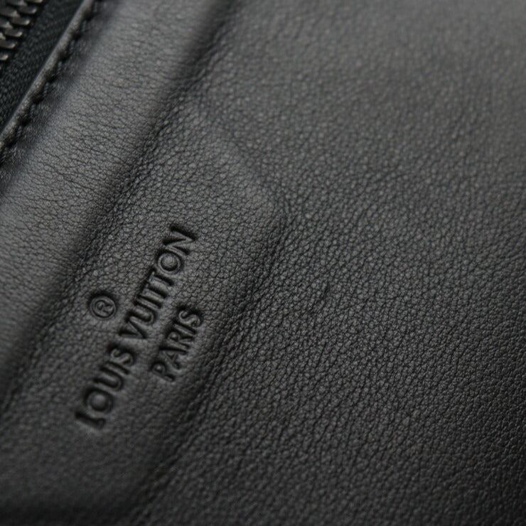 超美品 LOUIS VUITTON ルイ ヴィトン ポシェット コスモス ダークアンフィニティ セカンドバッグ M63268 レザー ブラック クラッチバッグ ポーチ ロゴ ビトン
