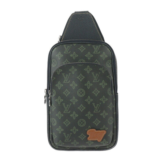 超美品 LOUIS VUITTON ルイ ヴィトン フォール アヴェニュー スリングバッグ モノグラム ボディバッグ M46344 PVC レザー ダークグリーン シルバー金具 ショルダーバッグ ビトン