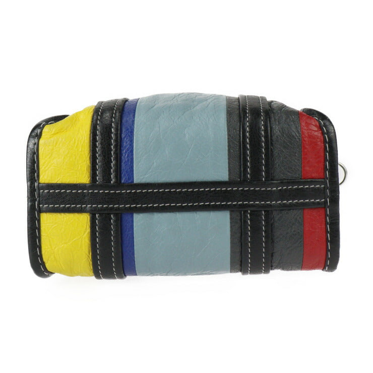 美品 BALENCIAGA バレンシアガ バザール ショッパー XS ハンドバッグ 513989 ラムレザー マルチカラー シルバー金具 2WAY ショルダーバッグ トートバッグ