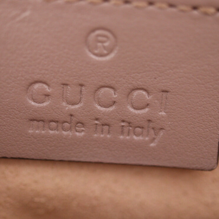 超美品 GUCCI グッチ コインパース GGマーモント コインケース 575160 レザー トープ系 ゴールド金具 小銭入れ ラウンドファスナー キルティング ハート ブラウン系