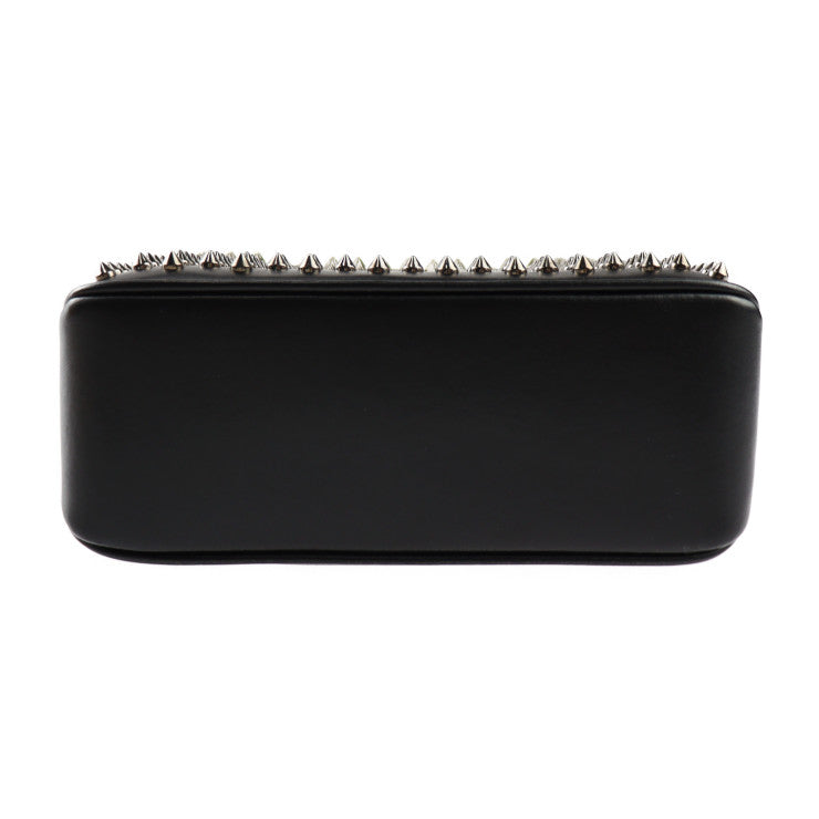 超美品 Christian Louboutin クリスチャンルブタン トリルビ スモール ショルダーバッグ 1165020 カーフレザー ブラック ガンメタリック金具 2WAY ハンドバッグ チェーン スパイクスタッズ