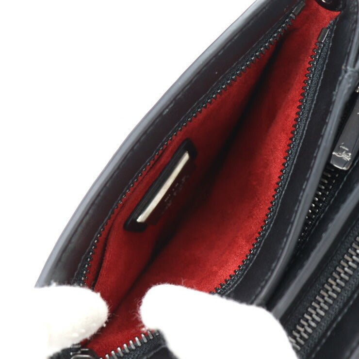 超美品 Christian Louboutin クリスチャンルブタン トリルビ スモール ショルダーバッグ 1165020 カーフレザー ブラック ガンメタリック金具 2WAY ハンドバッグ チェーン スパイクスタッズ