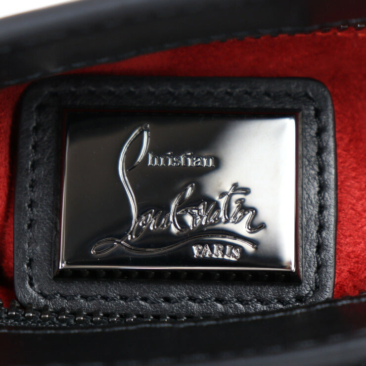 超美品 Christian Louboutin クリスチャンルブタン トリルビ スモール ショルダーバッグ 1165020 カーフレザー ブラック ガンメタリック金具 2WAY ハンドバッグ チェーン スパイクスタッズ