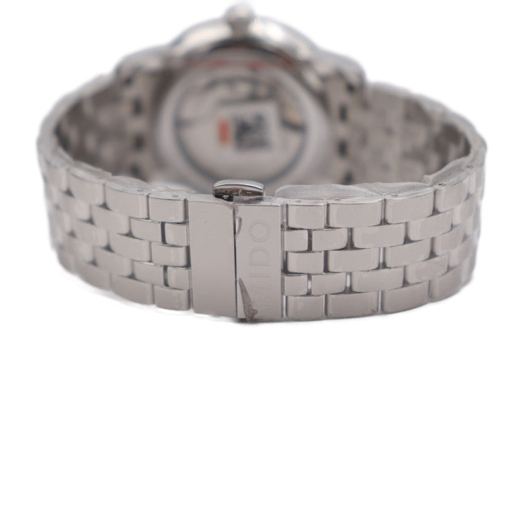 超美品 MIDO ミドー Baroncelli 42mm Automatic バロンチェッリ 42mm オートマチック 腕時計 M8605 ステンレススチール シルバー ブラック文字盤 自動巻き 裏スケ