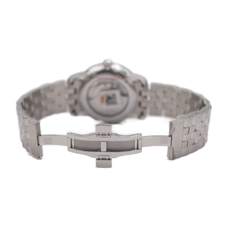 超美品 MIDO ミドー Baroncelli 42mm Automatic バロンチェッリ 42mm オートマチック 腕時計 M8605 ステンレススチール シルバー ブラック文字盤 自動巻き 裏スケ