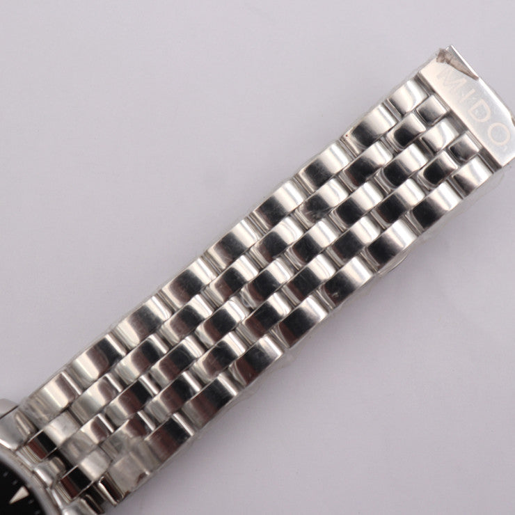 超美品 MIDO ミドー Baroncelli 42mm Automatic バロンチェッリ 42mm オートマチック 腕時計 M8605 ステンレススチール シルバー ブラック文字盤 自動巻き 裏スケ