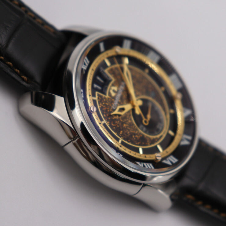 超美品 CITIZEN CAMPANOLA シチズン カンパノラ 千夜燈 ちよのとぼし メカニカル コレクション 腕時計 NZ0000-15F ステンレススチール クロコダイル シルバー ブラック 漆文字板 裏スケ 自動巻き