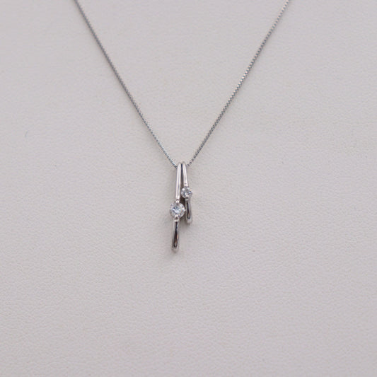 美品 no brand ノーブランド じゅえる花子 ネックレス 50202503 K18WG ダイヤモンド ホワイトゴールド デザインネックレス ダイヤモンド 0.06ct 0.033ct