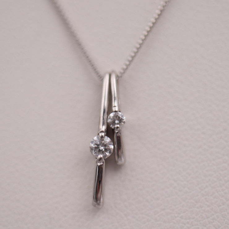 美品 no brand ノーブランド じゅえる花子 ネックレス 50202503 K18WG ダイヤモンド ホワイトゴールド デザインネックレス ダイヤモンド 0.06ct 0.033ct