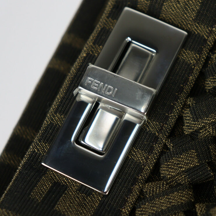 新古未使用展示品 FENDI フェンディ ピーカブー アイシーユー ミディアム ハンドバッグ 7VA529 キャンバス TABACCO ブラウン系 シルバー金具 2WAY ショルダーバッグ イントレッチオ
