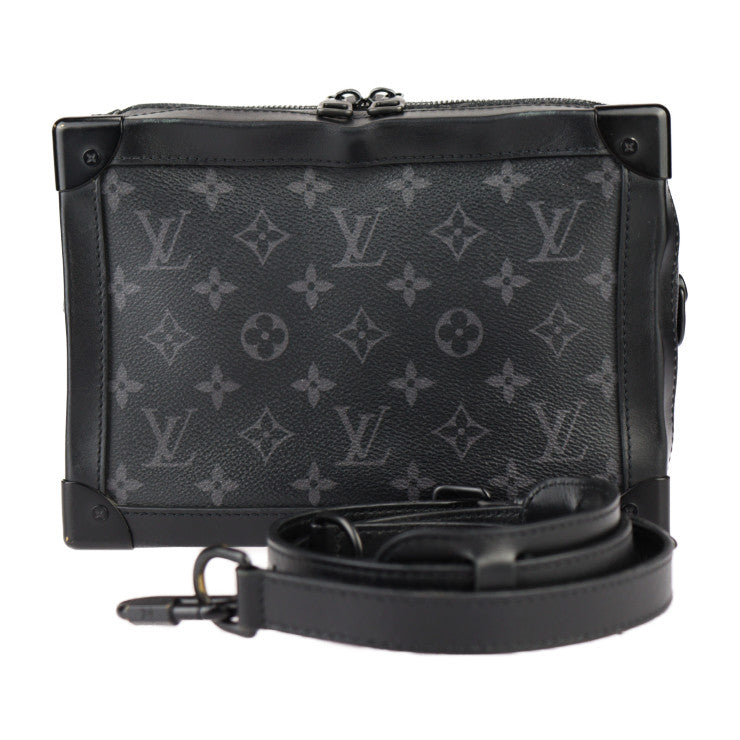 LOUIS VUITTON ルイ ヴィトン ソフトトランク モノグラムエクリプス ショルダーバッグ M44730 PVC レザー ブラック ビトン