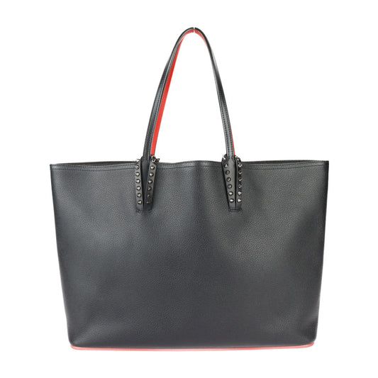 美品 Christian Louboutin クリスチャンルブタン CABATA カバタ トートバッグ 1175113 レザー ブラック レッド スパイクスタッズ ショルダーバッグ ポーチ付き