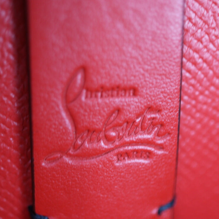 美品 Christian Louboutin クリスチャンルブタン CABATA カバタ トートバッグ 1175113 レザー ブラック レッド スパイクスタッズ ショルダーバッグ ポーチ付き