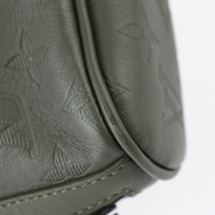 美品 LOUIS VUITTON ルイ ヴィトン チョークスリングバッグ モノグラムシャドウ ショルダーバッグ M44634 レザー カーキ ブラック クロスボディバッグ 巾着 ビトン