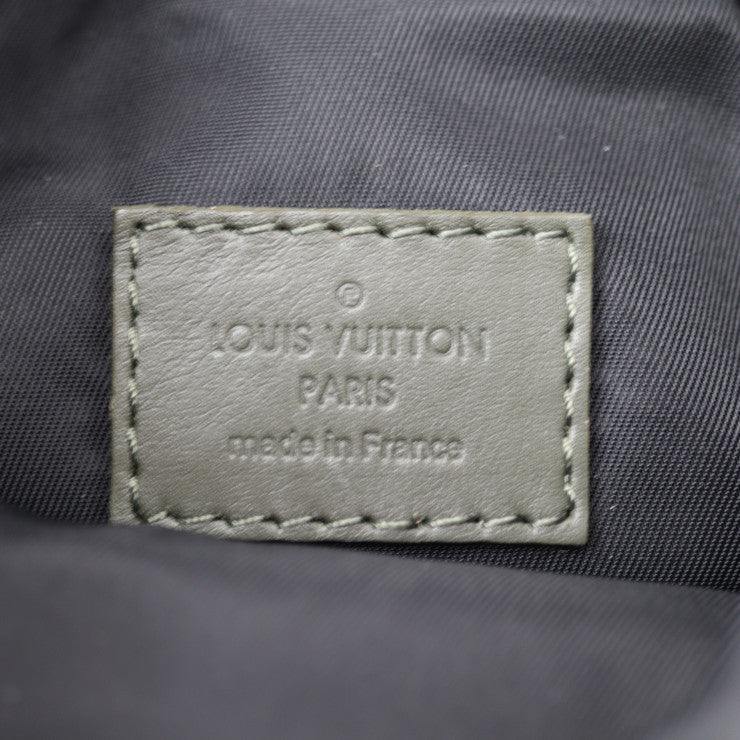 美品 LOUIS VUITTON ルイ ヴィトン チョークスリングバッグ モノグラムシャドウ ショルダーバッグ M44634 レザー カーキ ブラック クロスボディバッグ 巾着 ビトン