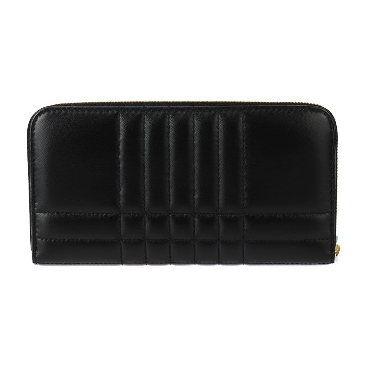 新品未使用展示品 BURBERRY バーバリー ローラ ラウンドジップウォレット 長財布 80623401 キルティング レザー ブラック ゴールド金具 TBロゴ トーマス・バーバリー