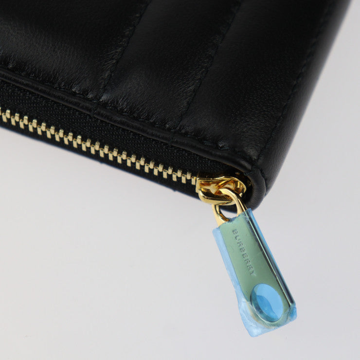 新品未使用展示品 BURBERRY バーバリー ローラ ラウンドジップウォレット 長財布 80623401 キルティング レザー ブラック ゴールド金具 TBロゴ トーマス・バーバリー