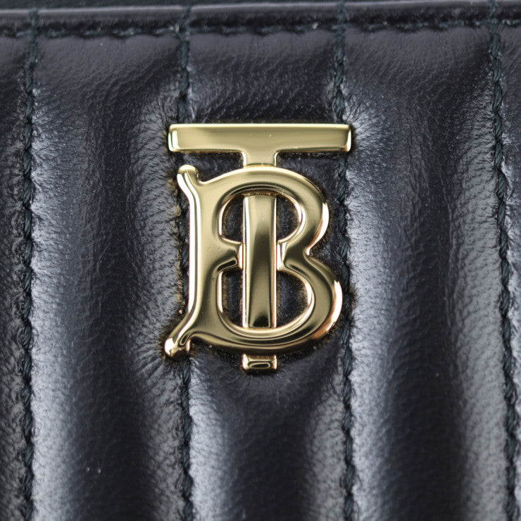 新品未使用展示品 BURBERRY バーバリー ローラ ラウンドジップウォレット 長財布 80623401 キルティング レザー ブラック ゴールド金具 TBロゴ トーマス・バーバリー