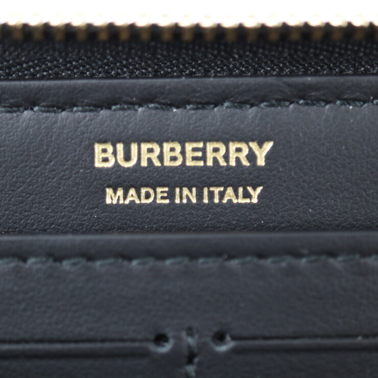 新品未使用展示品 BURBERRY バーバリー ローラ ラウンドジップウォレット 長財布 80623401 キルティング レザー ブラック ゴールド金具 TBロゴ トーマス・バーバリー