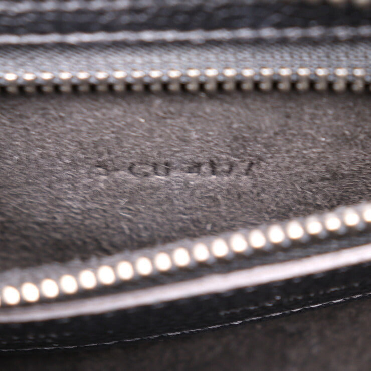 美品 CELINE セリーヌ マイクロ ラゲージ MICRO LUGGAGE ハンドバッグ - レザー ブラック シルバー金具 マイクロショッパー トートバッグ