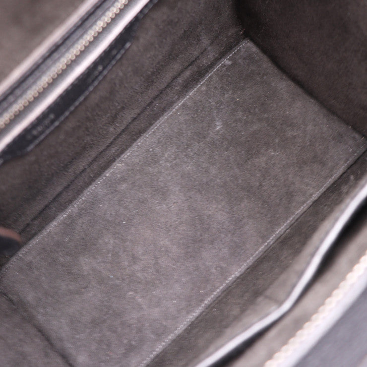 美品 CELINE セリーヌ マイクロ ラゲージ MICRO LUGGAGE ハンドバッグ - レザー ブラック シルバー金具 マイクロショッパー トートバッグ