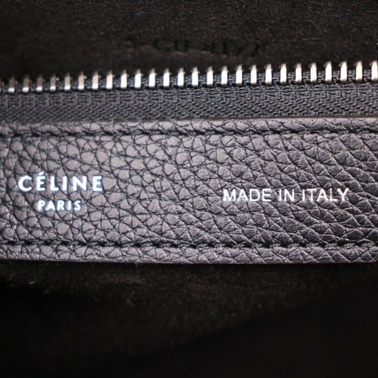 美品 CELINE セリーヌ マイクロ ラゲージ MICRO LUGGAGE ハンドバッグ - レザー ブラック シルバー金具 マイクロショッパー トートバッグ