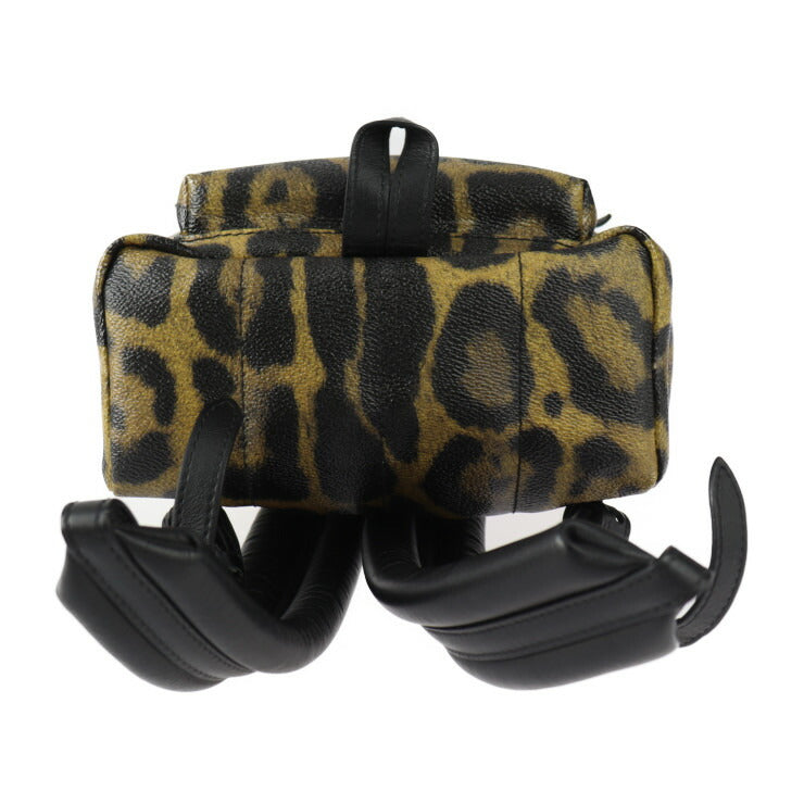 超美品 LOUIS VUITTON ルイ ヴィトン パームスプリングス バックパック PM リュック・デイパック M52020 PVC レザー ブラウン系 ブラック アニマル プリント 豹柄 レオパード柄 ビトン