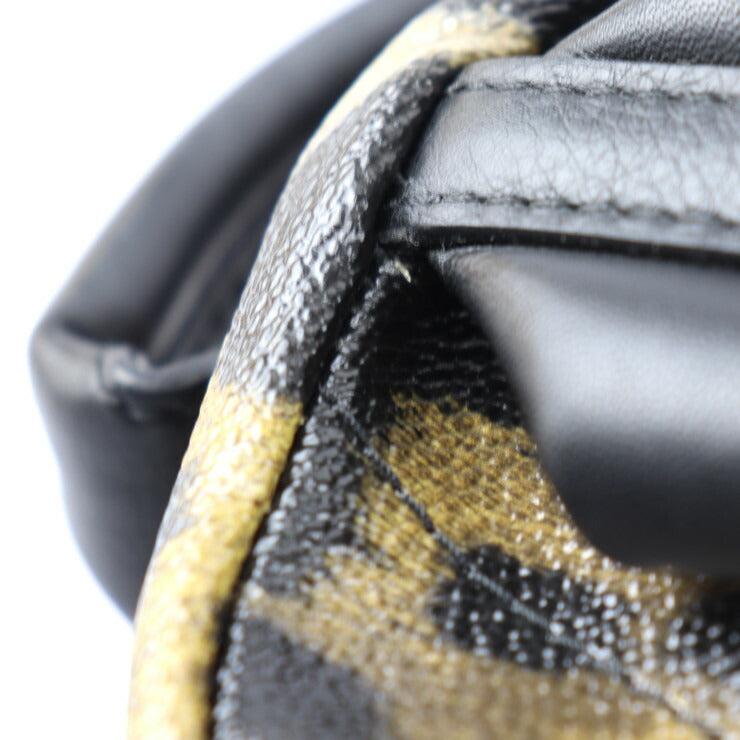 超美品 LOUIS VUITTON ルイ ヴィトン パームスプリングス バックパック PM リュック・デイパック M52020 PVC レザー ブラウン系 ブラック アニマル プリント 豹柄 レオパード柄 ビトン