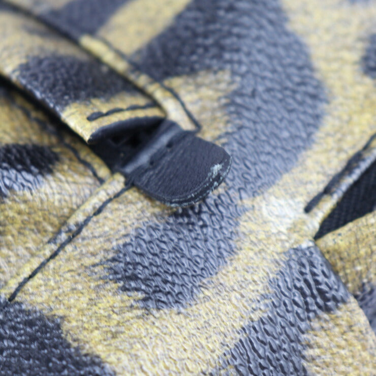 超美品 LOUIS VUITTON ルイ ヴィトン パームスプリングス バックパック PM リュック・デイパック M52020 PVC レザー ブラウン系 ブラック アニマル プリント 豹柄 レオパード柄 ビトン