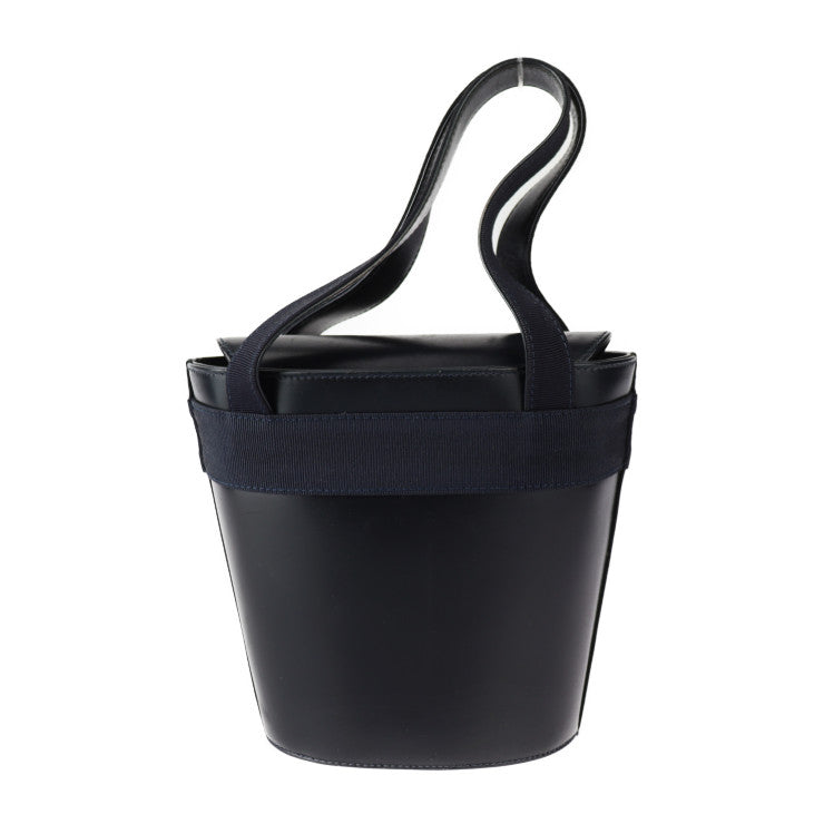 Salvatore Ferragamo サルヴァトーレ フェラガモ ヴァラ ハンドバッグ BA216161 カーフレザー ダークネイビー ゴールド金具 スモール バケツバッグ