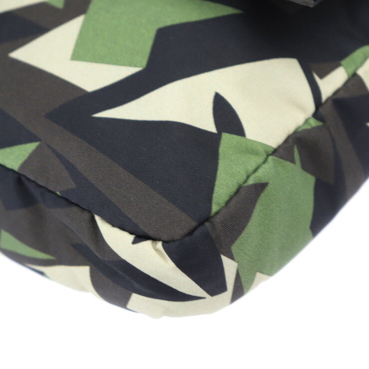 超美品 FENDI フェンディ マンマバケッド カモフラージュ ショルダーバッグ 7VA472 ナイロン レザー グリーン系 ベージュ系 ブラック系 シルバー金具 ウエストバッグ ボディバッグ クラッチバッグ 3WAY ミリタリー柄