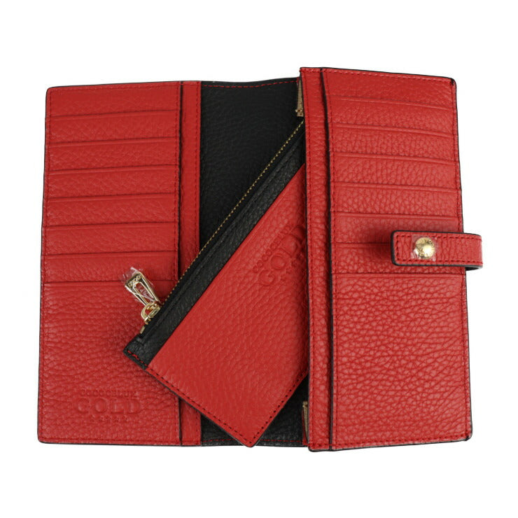 新品未使用展示品 COCOCELUX GOLD ココセリュックス ゴールド ヘラクレスシュリンク 長財布 フラグメントケース付き 長財布 205DA0292 シュリンクレザー ブラック レッド ゴールド金具 二つ折り財布