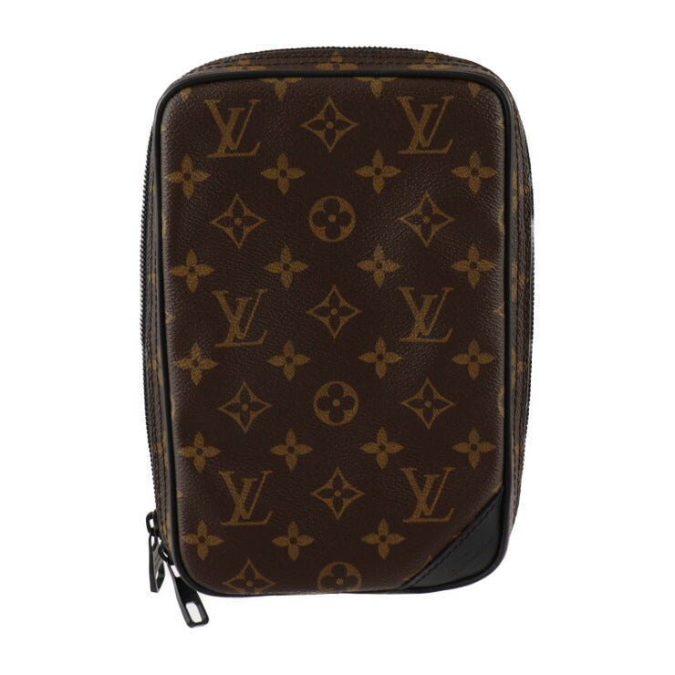 超美品 LOUIS VUITTON ルイ ヴィトン ソーラーレイ ユティリティ サイドバッグ モノグラム ショルダーバッグ M44477 PVC レザー ブラウン ブラック ボディバッグ ポーチ ビトン