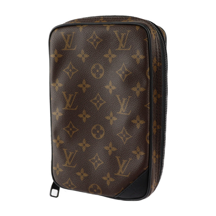 超美品 LOUIS VUITTON ルイ ヴィトン ソーラーレイ ユティリティ サイドバッグ モノグラム ショルダーバッグ M44477 PVC レザー ブラウン ブラック ボディバッグ ポーチ ビトン