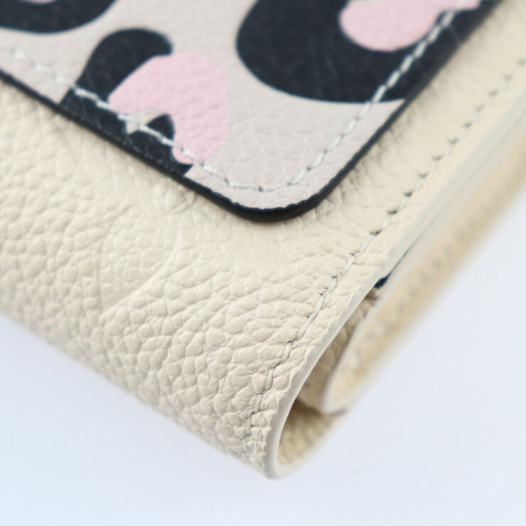 新古未使用展示品 LOUIS VUITTON ルイ ヴィトン ポルトフォイユ クレア ワイルドアットハート 二つ折り財布 M80754 モノグラムアンプラント クレーム マルチカラー ゴールド金具 ビトン