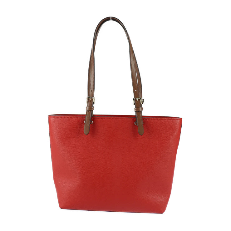 新品未使用展示品 Michael Kors マイケルコース ジェット セット トラベル ミディアム トートバッグ 35F3GTVT3V レザー レッド系 ブラウン系 ゴールド金具 ダブルポケット ショルダーバッグ