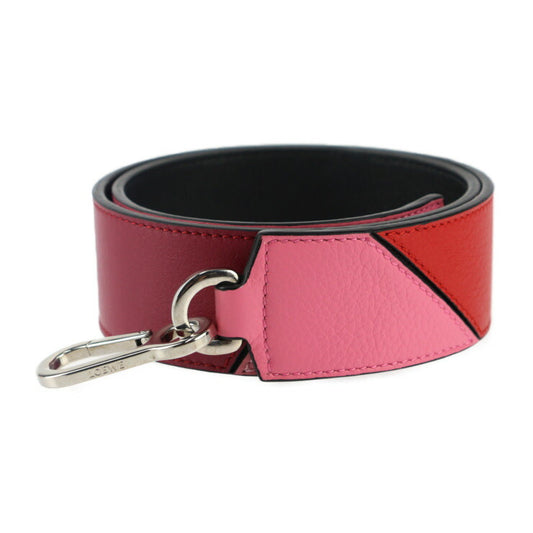 Very good condition LOEWE Degrade Puzzle Bandouliere 90 shoulder strap 125.99UR71 Classic calfskin Pink x red x purple x black Silver hardware Replacement strap