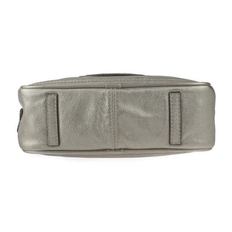 美品 LOEWE ロエベ ミニボストンバッグ ハンドバッグ - レザー ゴールド系 アナグラム タッセル フリンジ