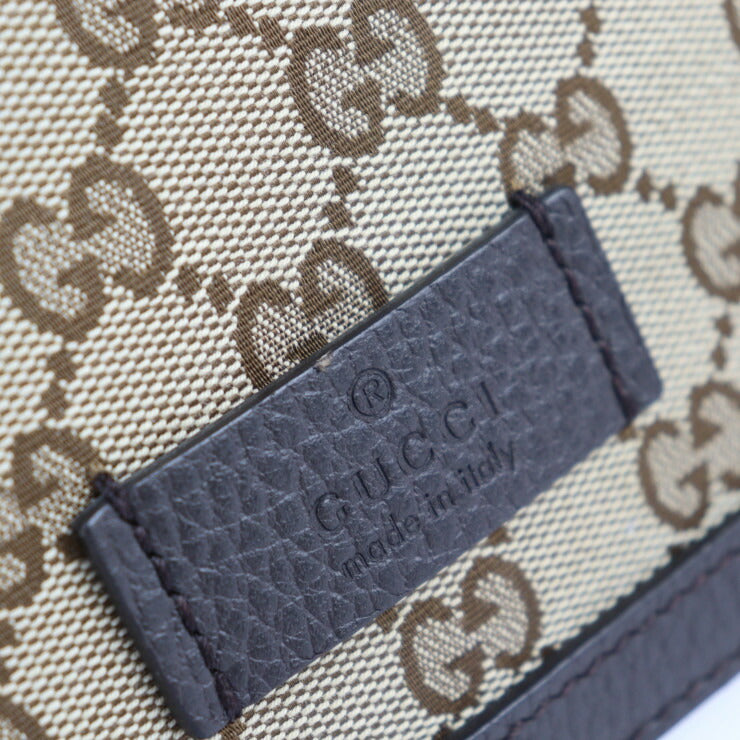 美品 GUCCI グッチ ショルダーバッグ GGキャンバス メッセンジャーバッグ 449171 キャンバス レザー ベージュ ブラウン シルバー金具 フラップ クロスボディ