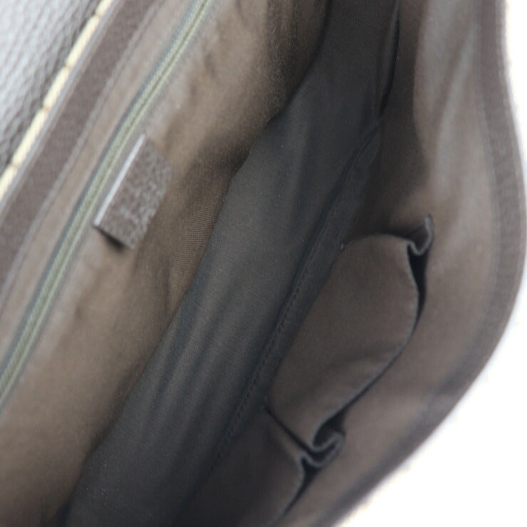 美品 GUCCI グッチ ショルダーバッグ GGキャンバス メッセンジャーバッグ 449171 キャンバス レザー ベージュ ブラウン シルバー金具 フラップ クロスボディ