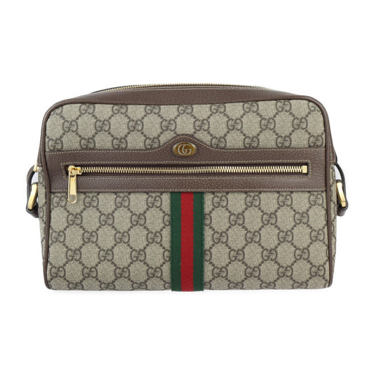 美品 GUCCI グッチ オフィディア GGスモール ショルダーバッグ シェリーライン ショルダーバッグ 517080 GGスプリームキャンバス レザー ベージュ エボニー ゴールド金具 クロスボディバッグ