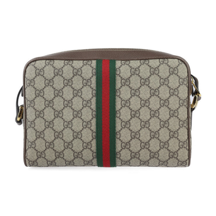 美品 GUCCI グッチ オフィディア GGスモール ショルダーバッグ シェリーライン ショルダーバッグ 517080 GGスプリームキャンバス レザー ベージュ エボニー ゴールド金具 クロスボディバッグ